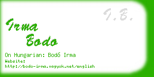 irma bodo business card